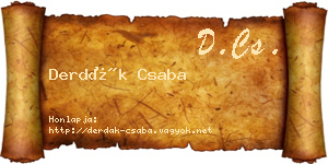 Derdák Csaba névjegykártya